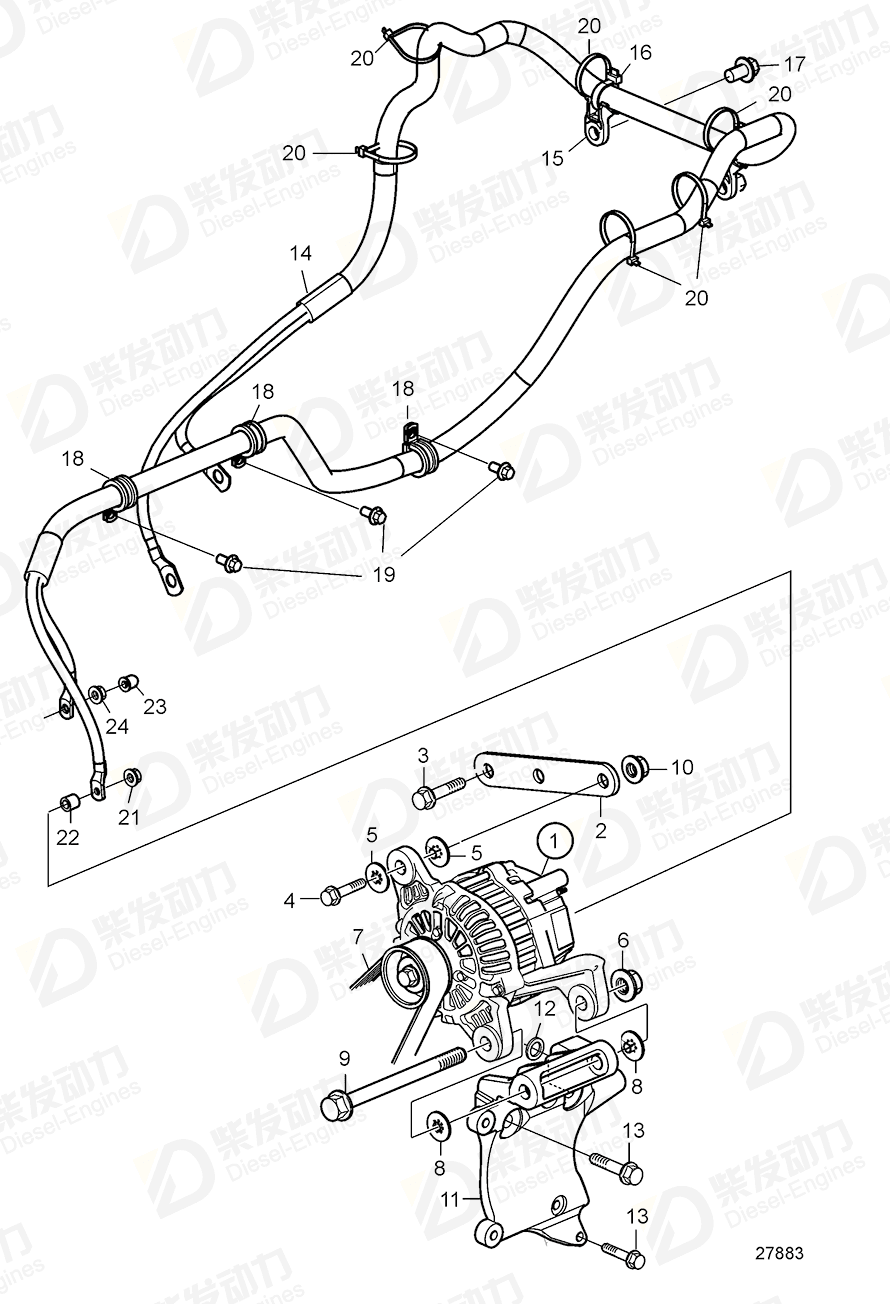volvo penta Wiring harness 21915982 Drawing volvo penta Wiring harness 21915982 Drawing